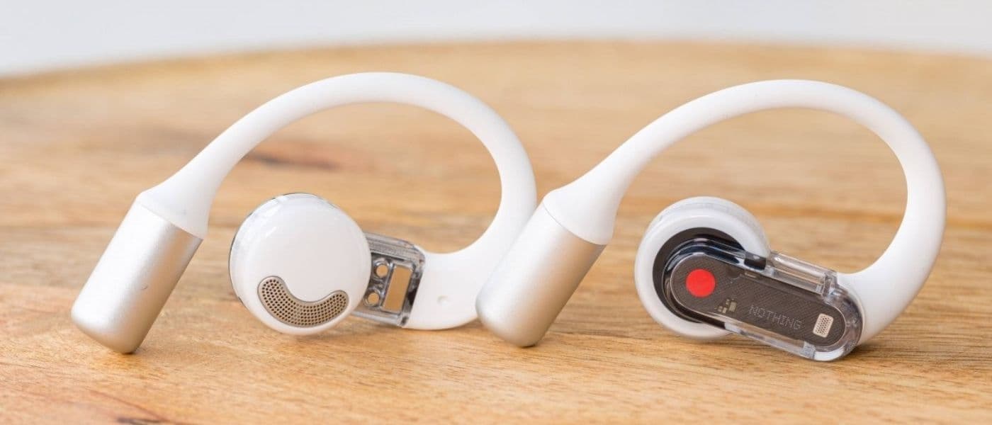 Nothing Ear (open) earbuds with transparent shell design